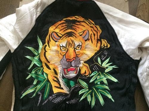 新品タグ付き】橋本商会 牡鹿 リバーシブルスカジャン ブルーバック