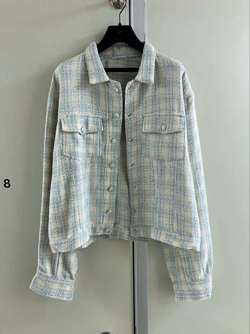 tokio】チェック ファンシー ツィード トラッカージャケット