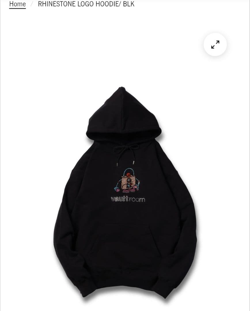 トップス vaultroom RHINESTONE LOGO HOODIE XL