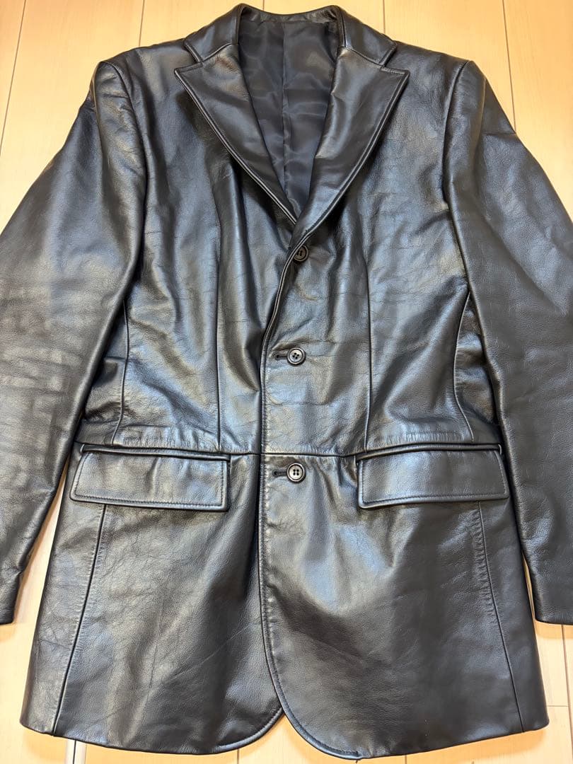 【COMME CA DU MODE】コムサデモード　レザーテーラード黒