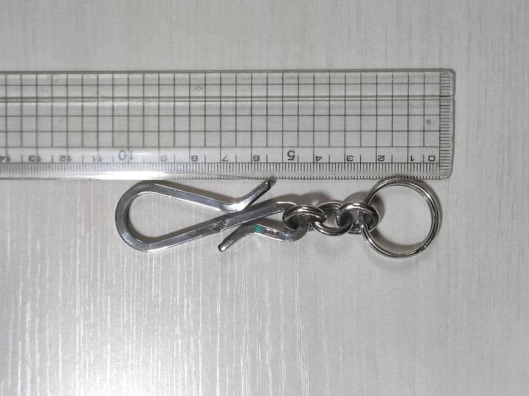 夜*性様 シルバー 925製&ターコイズキーホルダーチェーン 全長10cm27.