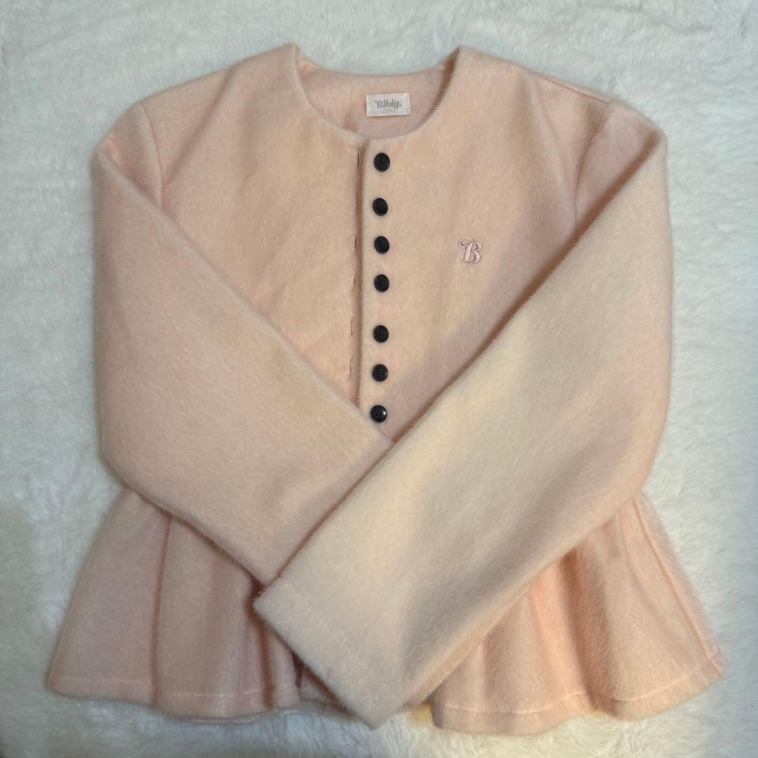 bibiyペプラムカーディガン　ピンク