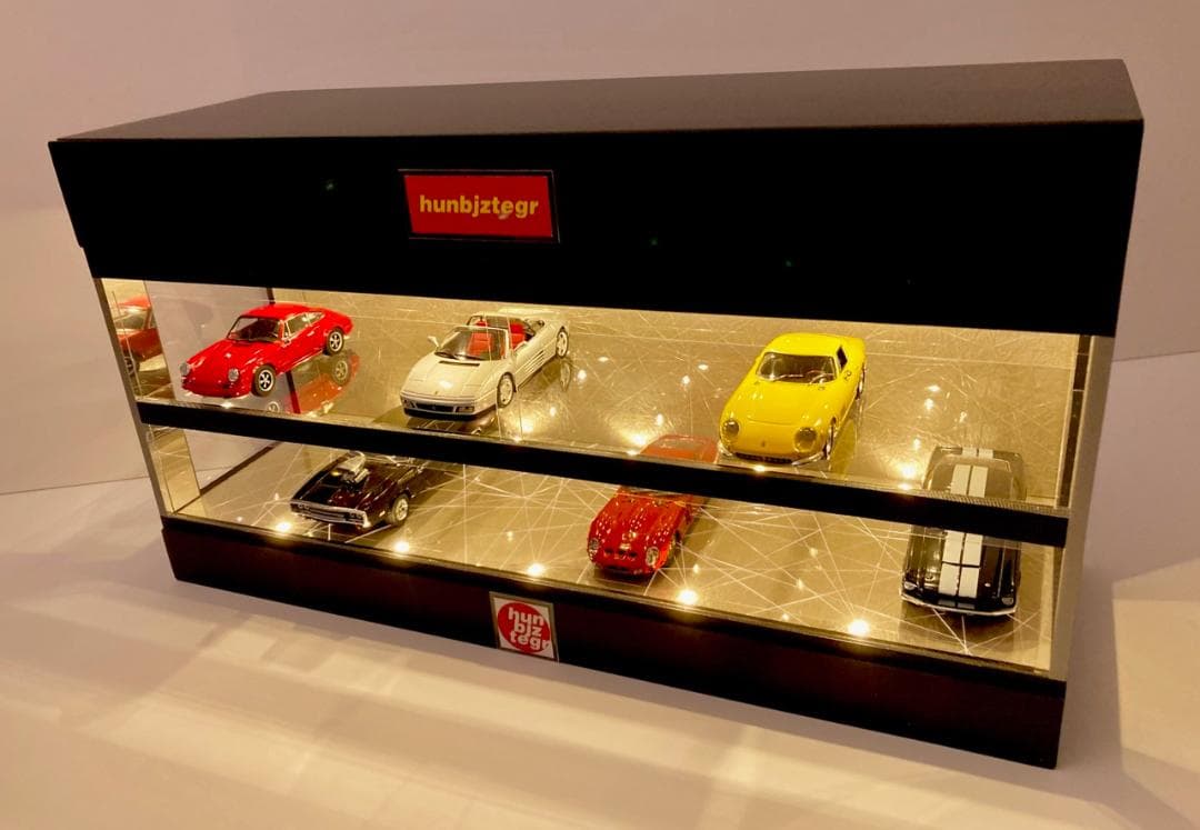 1/43展示14台可能・グレーエンボス・2層式ディスプレーBOX /ネオジオラマ