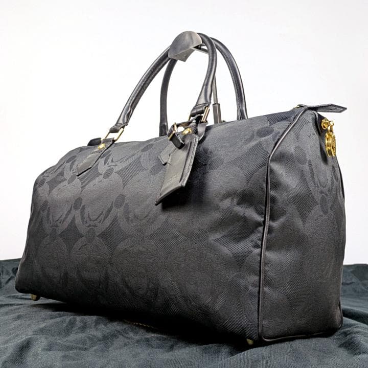 【美品】ジャンニヴェルサーチ ボストンバッグ ロゴ総柄 メデューサ ナイロン