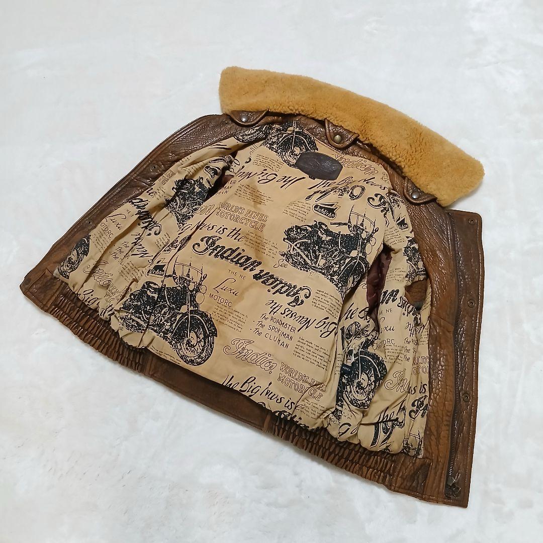 希少サイズ】 Wind Armor 襟ボア G1レザージャケット 裏地総柄 - メルカリ