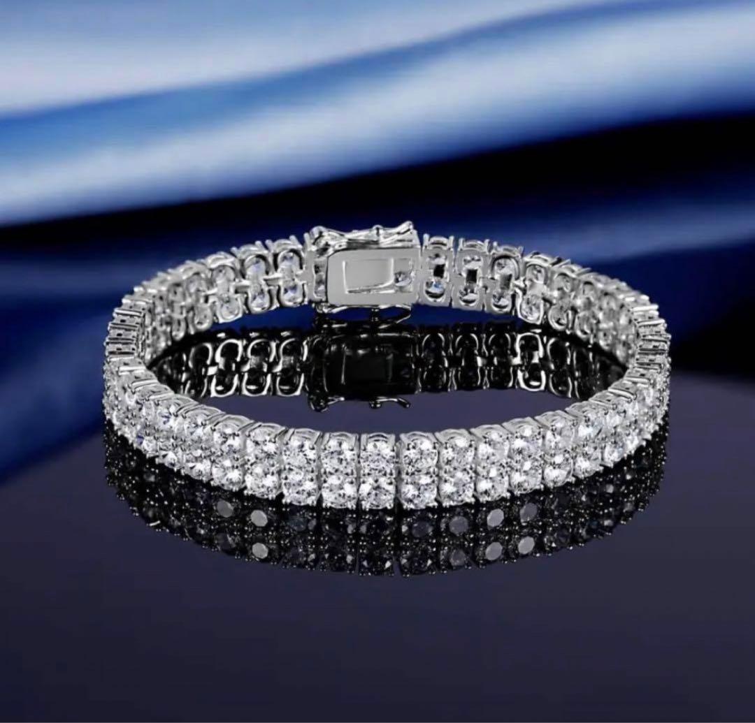 残りわずか】2層モアサナイト ブレス S925 VVS1 輝き別格 - メルカリ