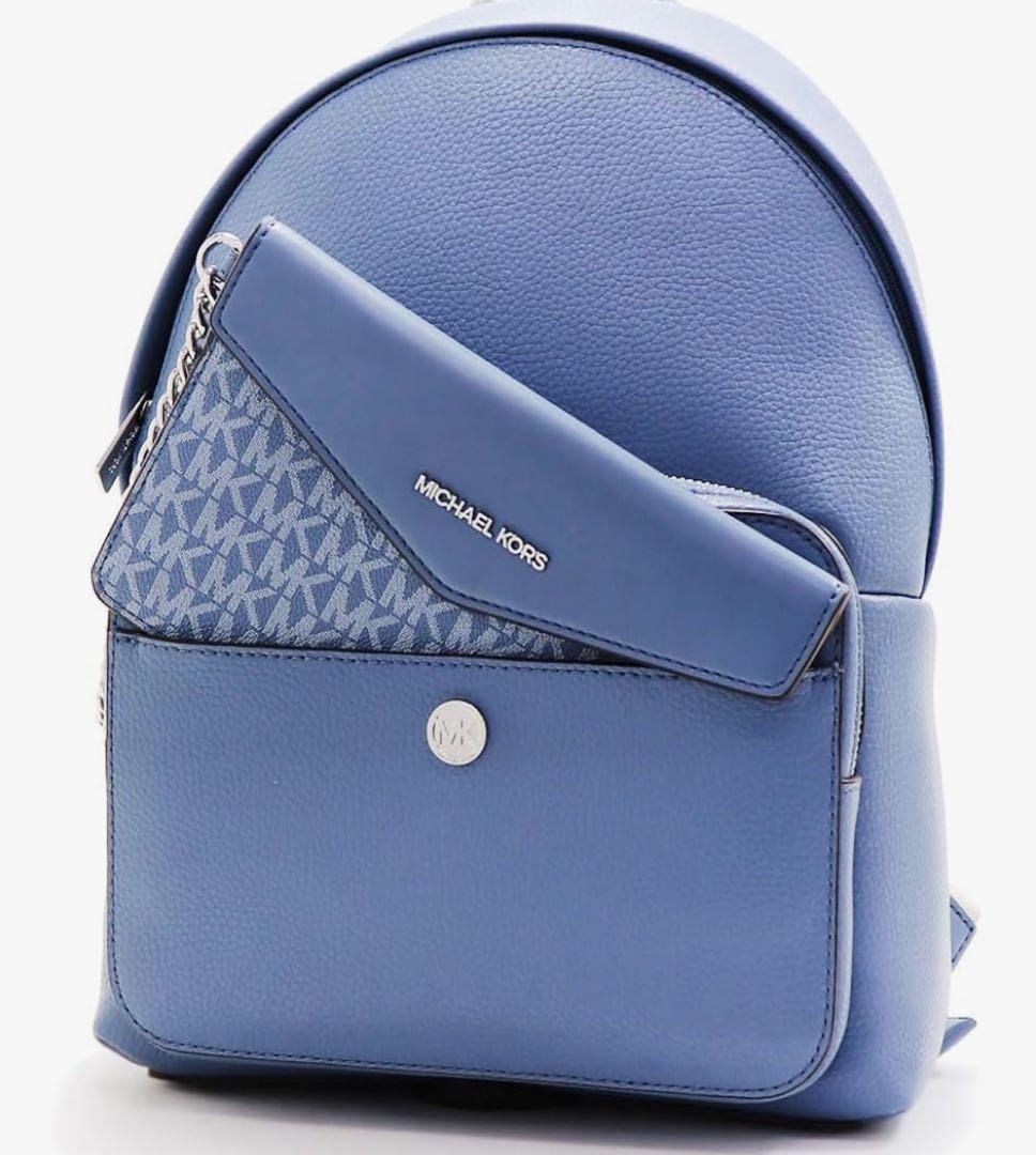 MICHAEL KORS ブルー バックパック MICHAEL KORS JAYCEE LARGE ZIP POCKET LEATHER BACKPACK BLUE SOUTH
