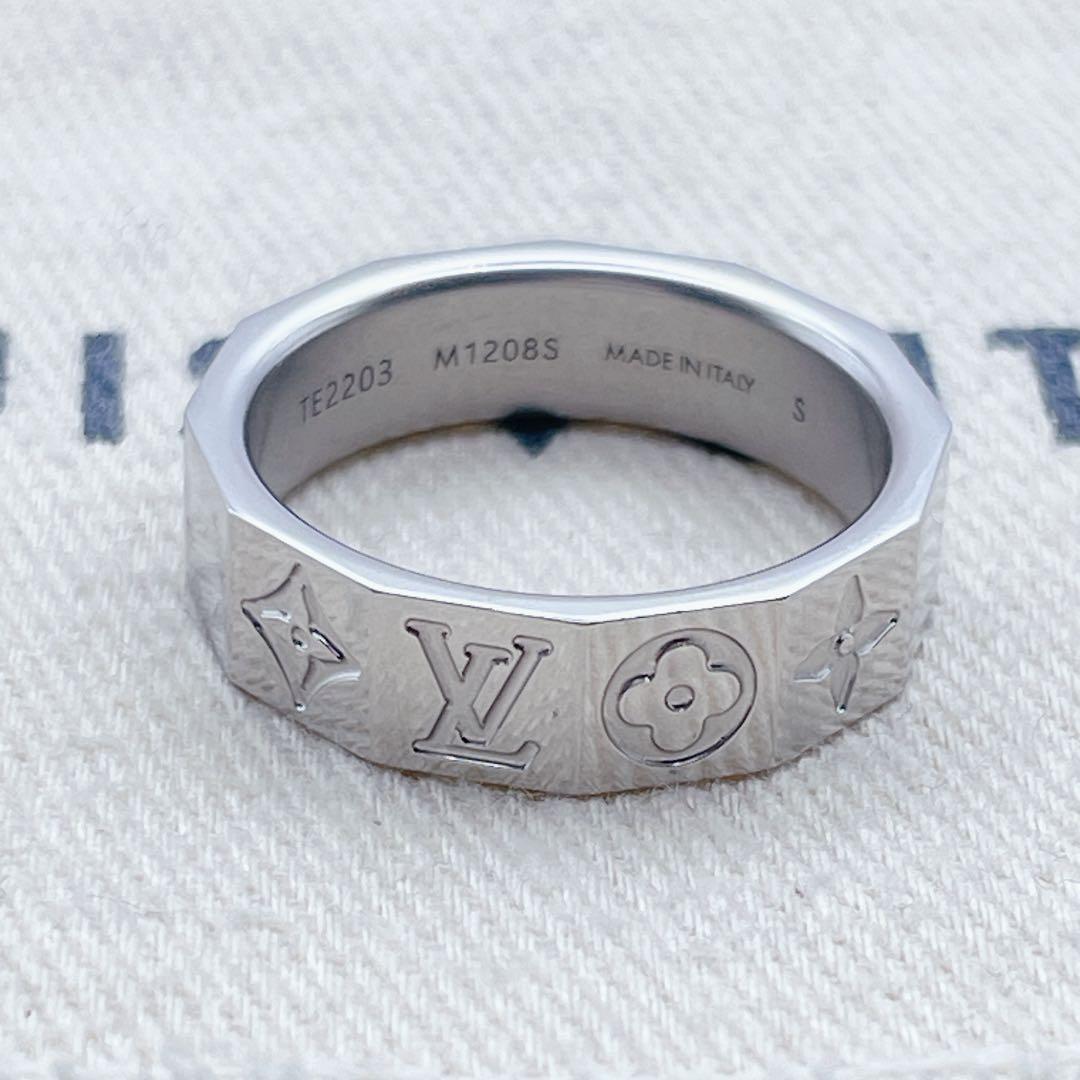 LOUIS VUITTON リング モノグラム キューブ シルバー ブロック