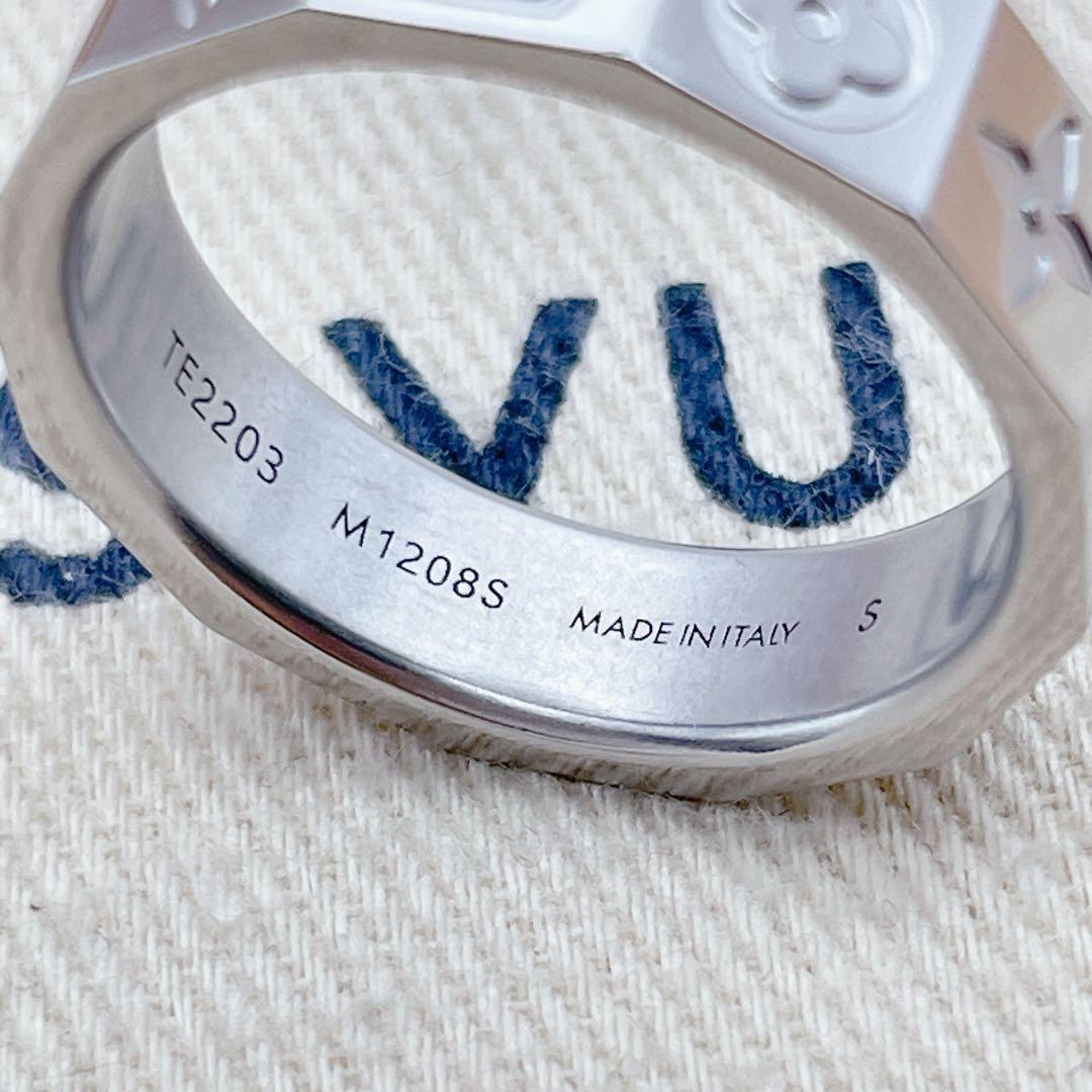 LOUIS VUITTON リング モノグラム キューブ シルバー ブロック