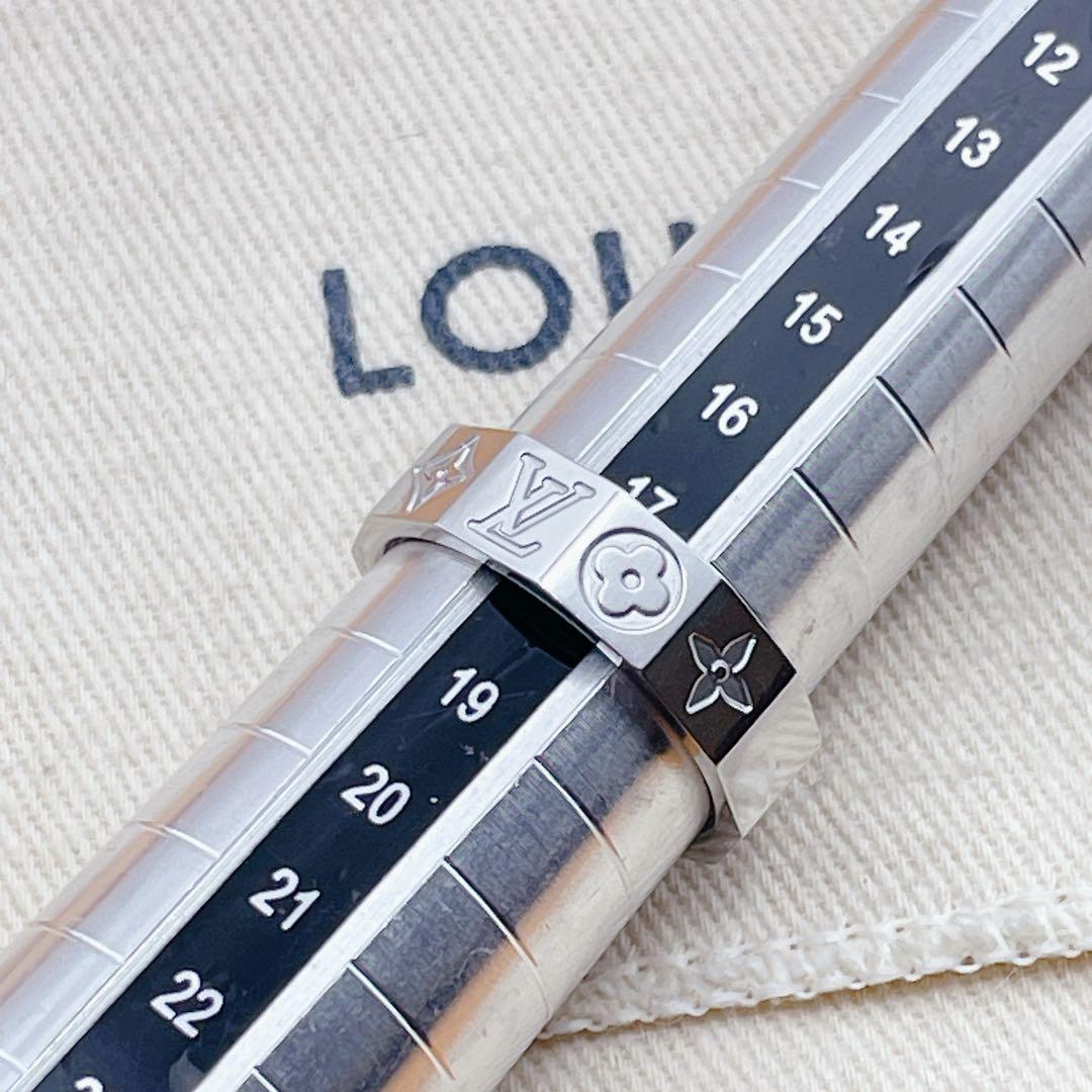 LOUIS VUITTON リング モノグラム キューブ シルバー ブロック