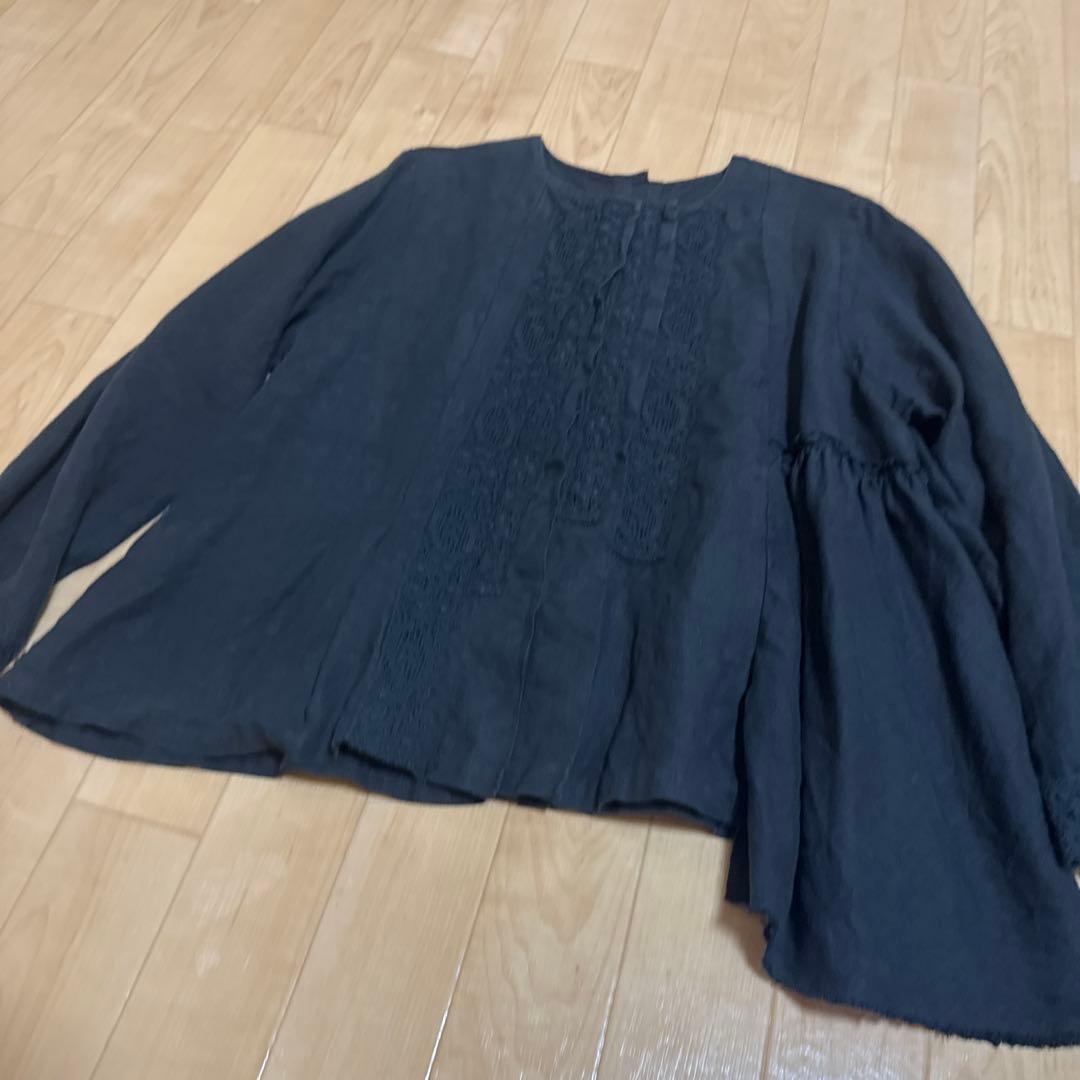 ネストローブ　nestRobe リネン クルーニーレースブラウス