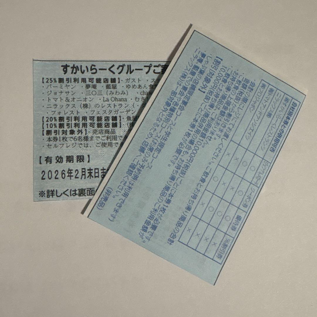 匿名発送】すかいらーくグループ割引券 25% 2月 2枚 - メルカリ