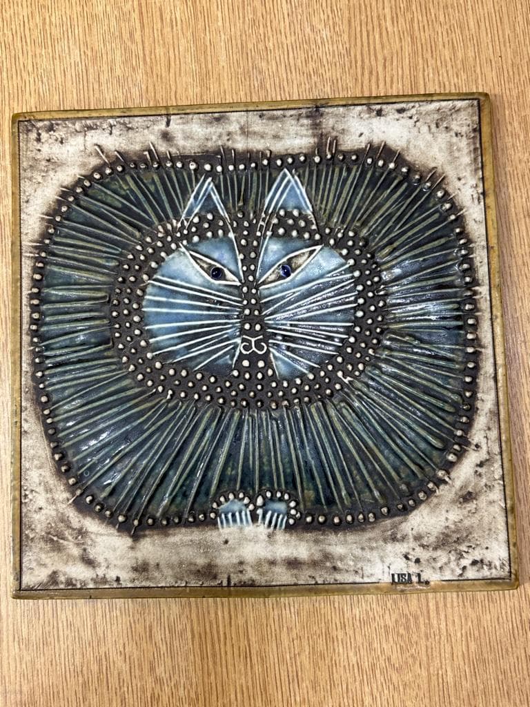 希少 Lisa Larsonリサ ラーソン UNIK Katt 猫 ブルー 陶版 - メルカリ