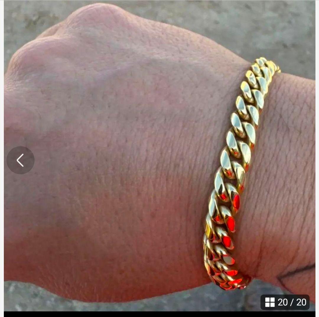 20cm】【10mm】【18K刻印あり】【Miami Cuban】ブレスレット - メルカリ