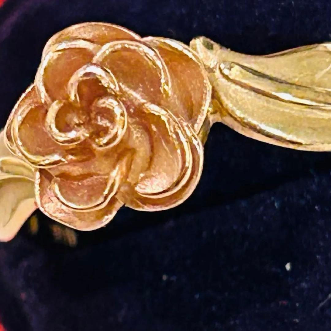 ローズ　バラの指輪　リング　アンティーク ピンクゴールド　イエローゴールド