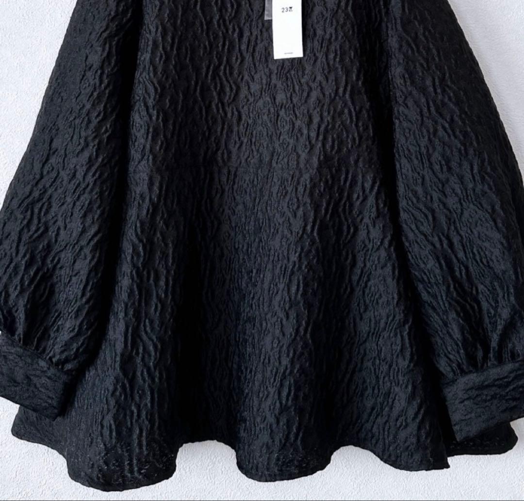 大きいサイズ48＊23区 米沢産 ジャカードペプラム トップス＊自由区