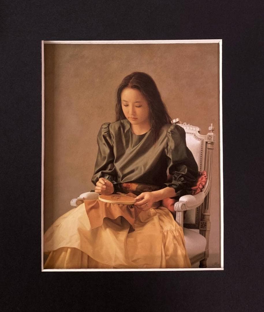 森本草介、【刺繍をする女】、希少な画集より、新品額装付 - メルカリ