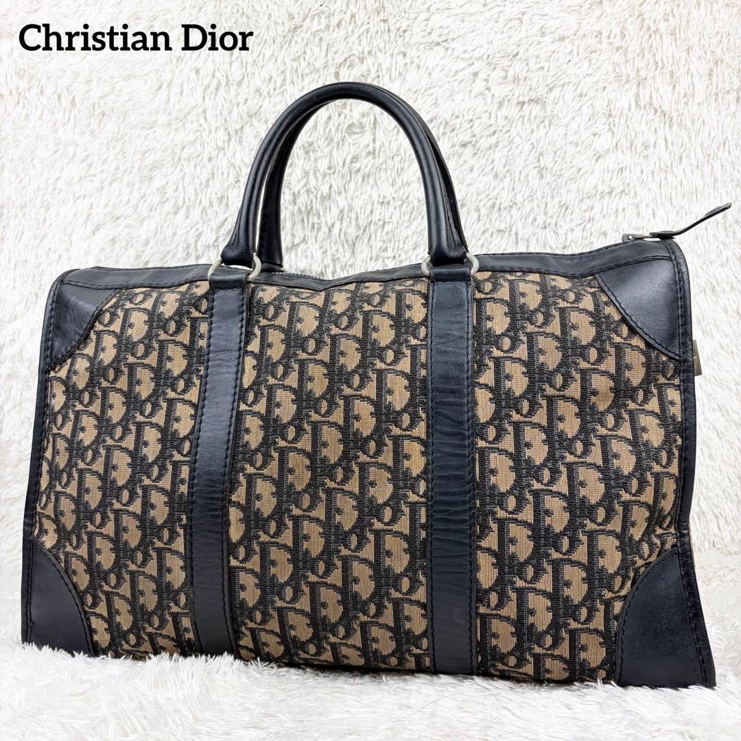 【希少】クリスチャンディオール トロッター ボストンバッグ ネイビー