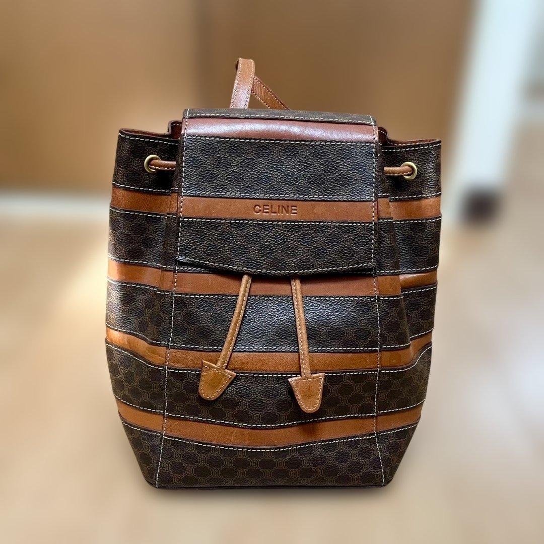 CELINE セリーヌ　マカダムミニリュック CELINE セリーヌ マカダム ガンチーニ レザー バックパック リュック