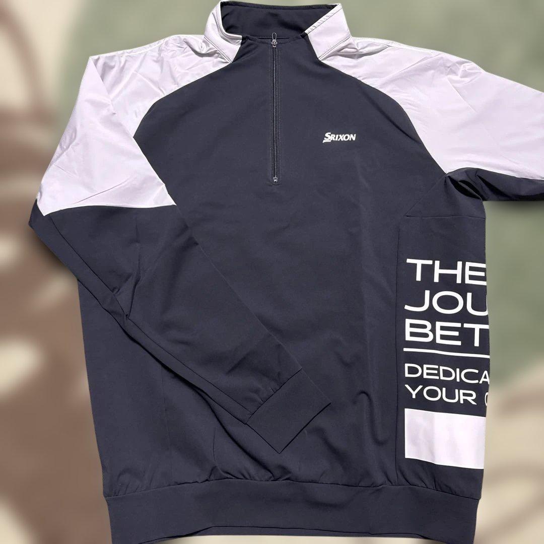 スリクソン松山英樹プロ着用モデル ハーフジップジャケット 黒/白3L