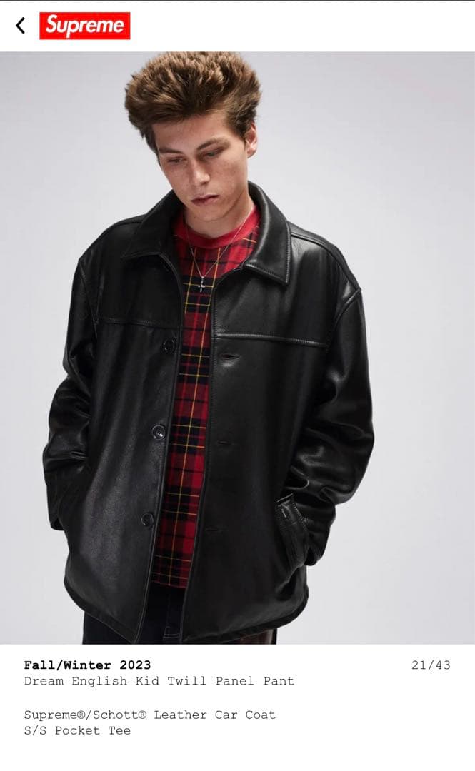 Supreme Schott Leather Car Coat サイズM - メルカリ