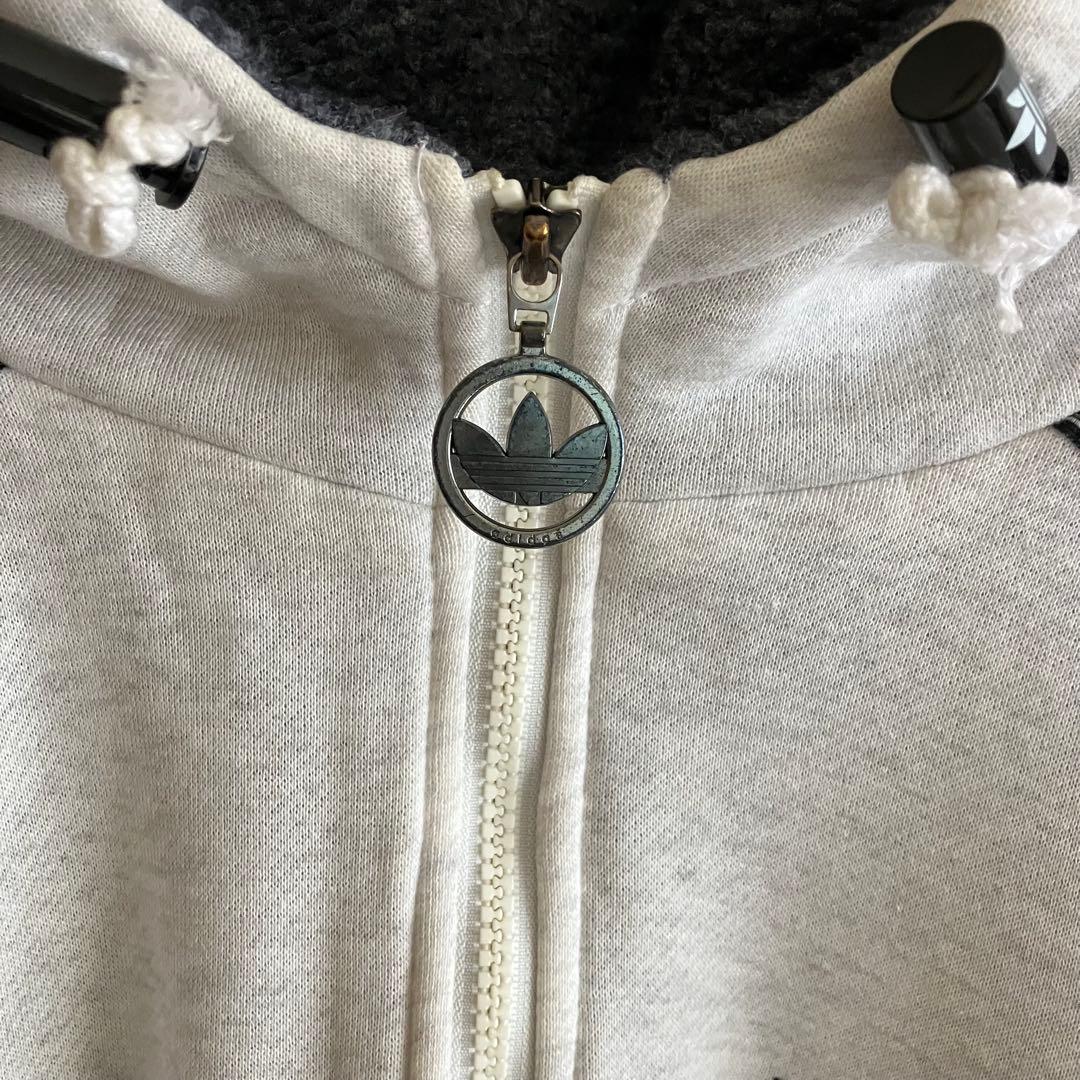 希少 90's 日本製 オールドアディダス 刺繍ロゴ インナーボアパーカー