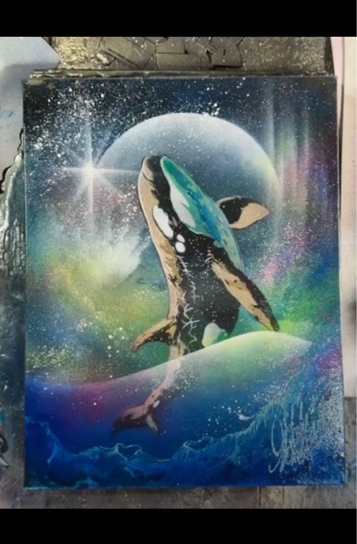 匿名配送⭐︎スプレーアート絵伝F 6 (410mm×318mm)原画キャンバス