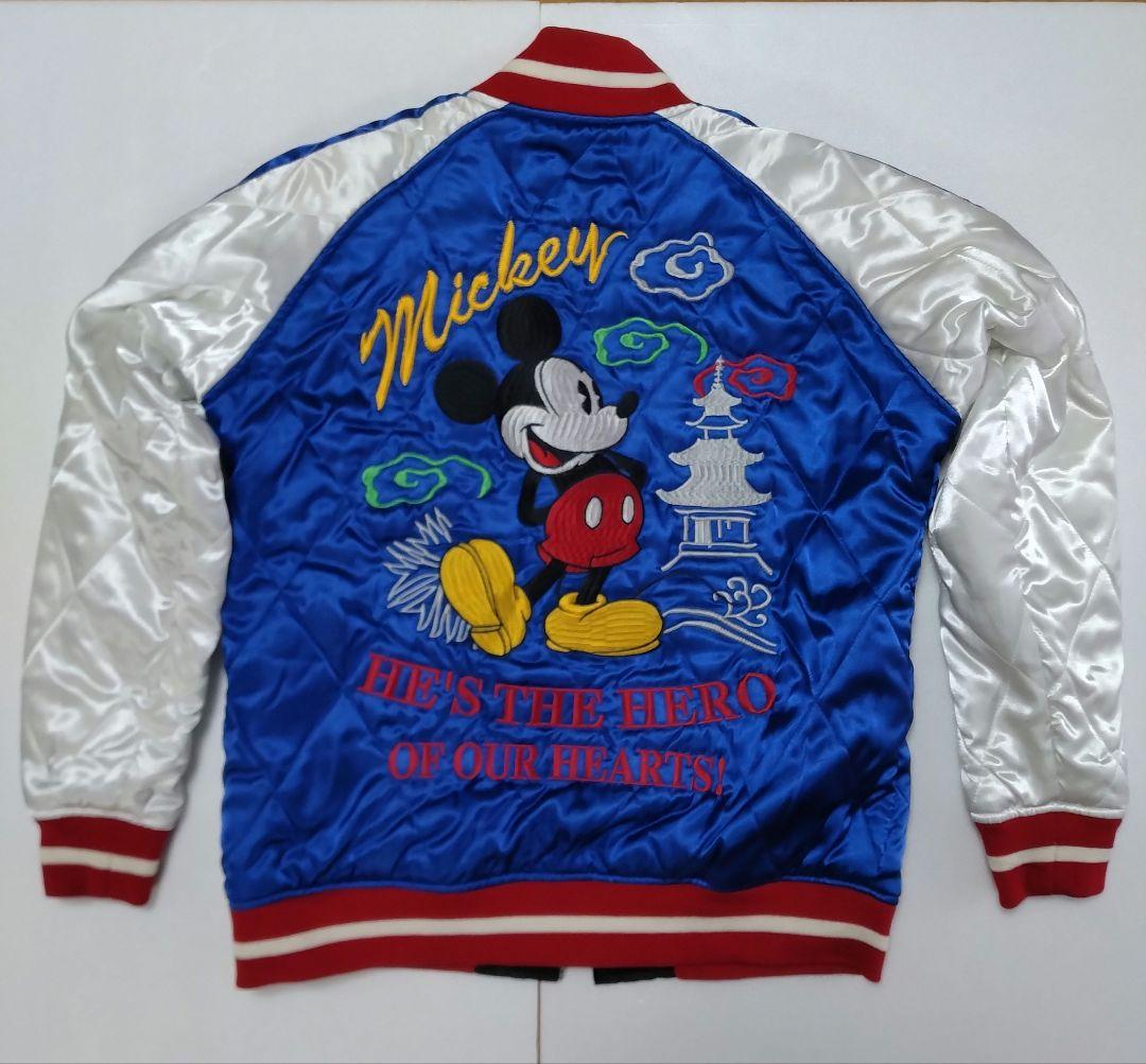 美品ビンテージ】ミッキーマウス スカジャン 青黒 リバーシブル - メルカリ
