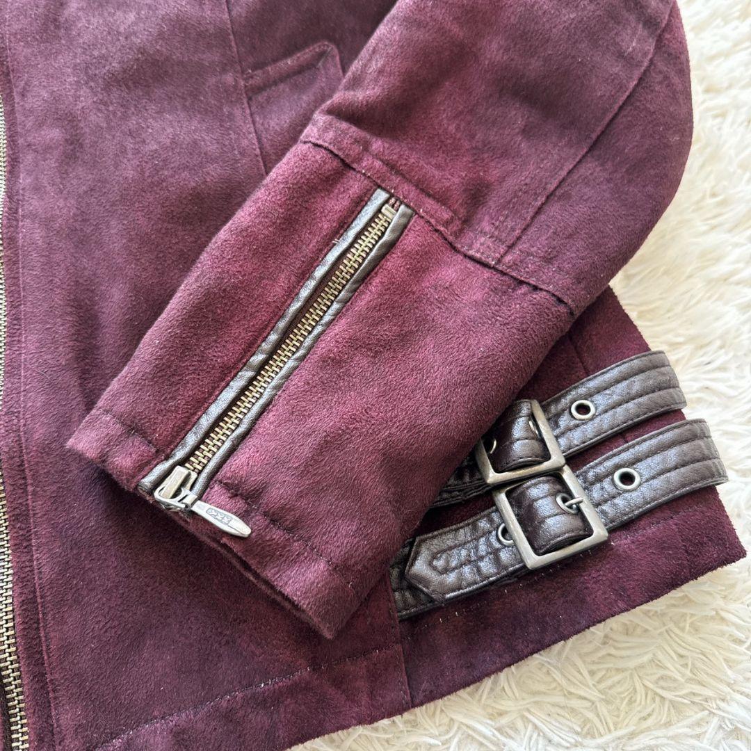 TORNADO MART スエード 短丈 ファー ライダースジャケット ブルゾンの