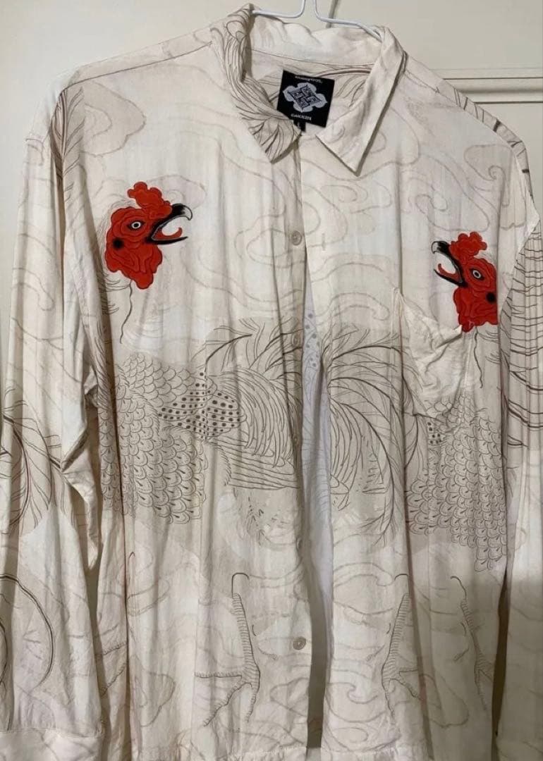 GAKKIN × BUDSPOOL 渦軍鶏 L/S HAWAIIAN SHIRT