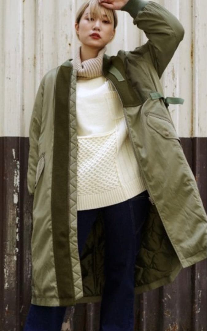 未使用タグ付き AVIREX ミリタリージャケット ロング丈