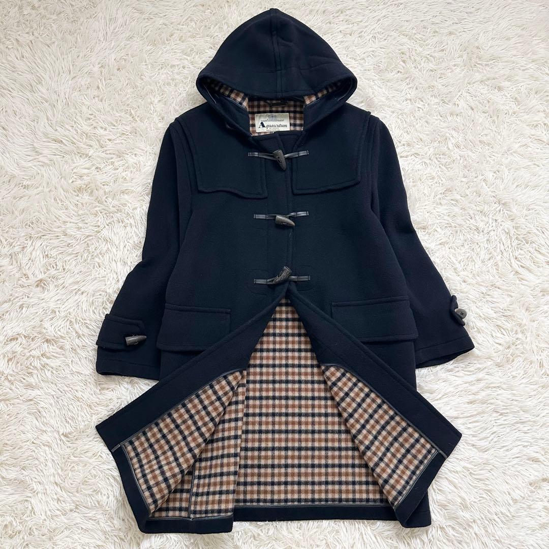 アクアスキュータム 大きいサイズXL ウールロングダッフルコート ネイビー セール】 リバーシブルダッフルコート （その他アウター）｜Aquascutum