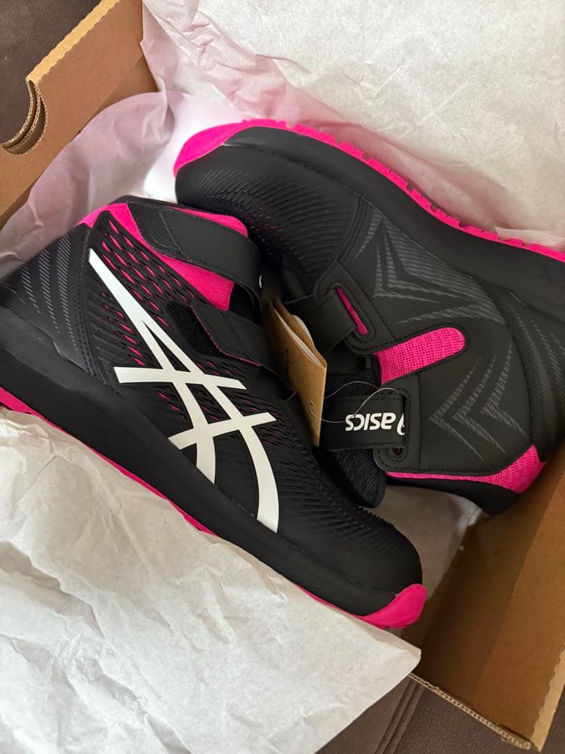 asics アシックス安全靴 ピンク　ブラック 26.5 ウィンジョブ