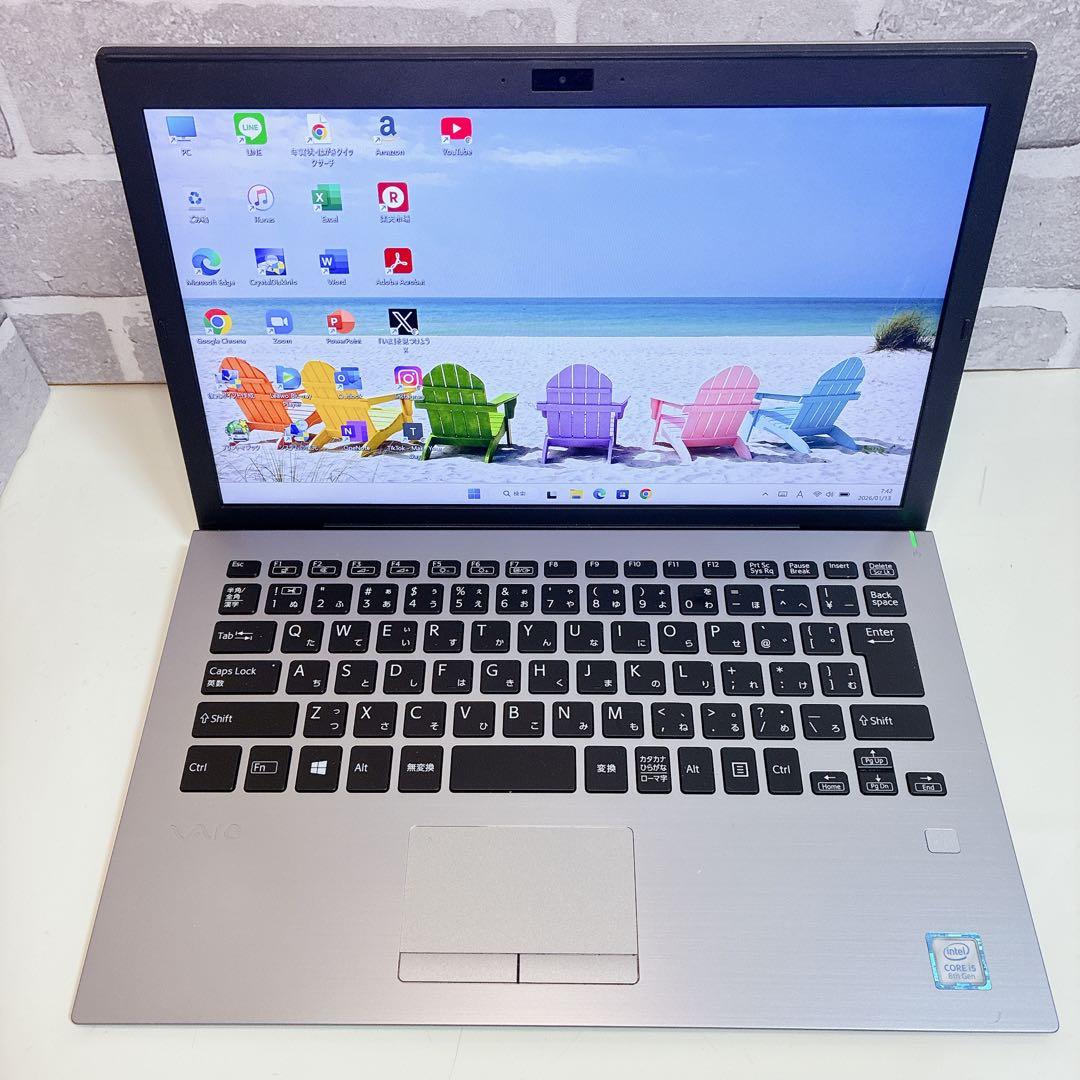 軽量 薄型 VAIO SSD 初期設定済 第8世代 Win11ノートパソコン