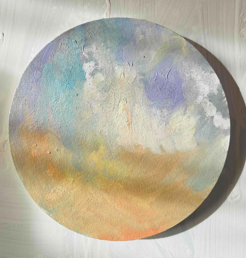 絵画 『 Aphrodite』空　油彩・原画・丸形アートパネル 直径25cm 絵画 『 Aphrodite』空 油彩・原画・丸形アートパネル 直径25cm