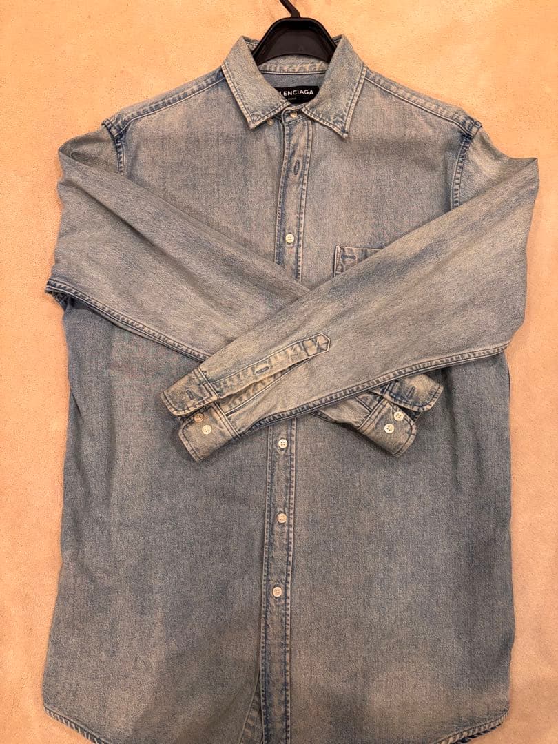 BALENCIAGA デニムシャツ 長袖 ライトブルー