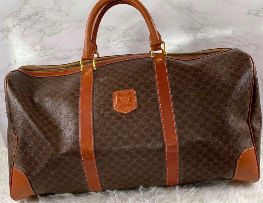 ★美品★ セリーヌ　マカダム　ボストン　PVC トリオンフ　ブラウン