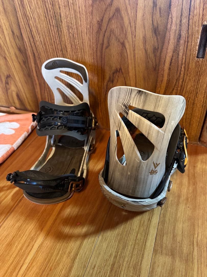 FLUX DS/LTD スノーボードビンディング ホワイト/ウッド メンズ M フラックス（FLUX）（メンズ、レディース）スノーボードビンディング