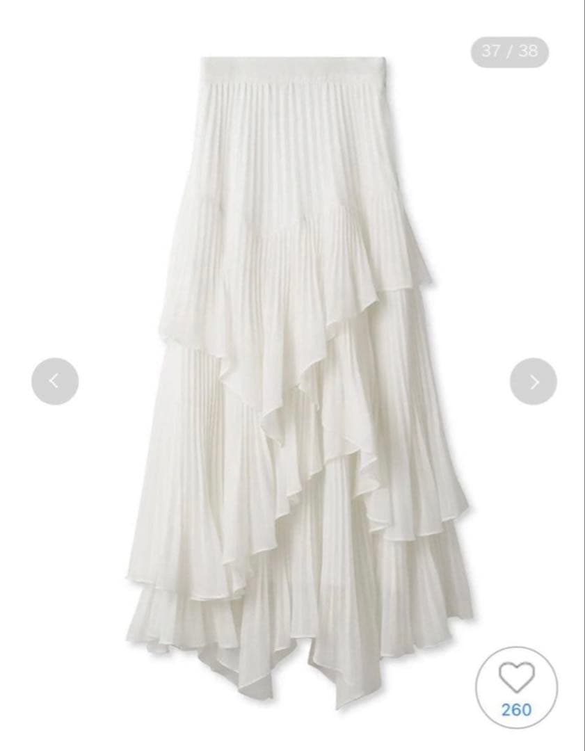 snidel スナイデル プリーツティアードスカート 0 ホワイト SNIDEL（スナイデル）の「ストレートプリーツティアードスカート