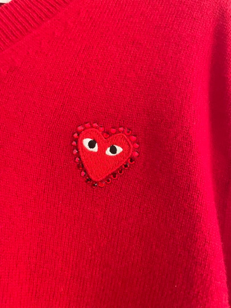 COMME des GARCONS ビジューレッドニット　XXS ギャルソン