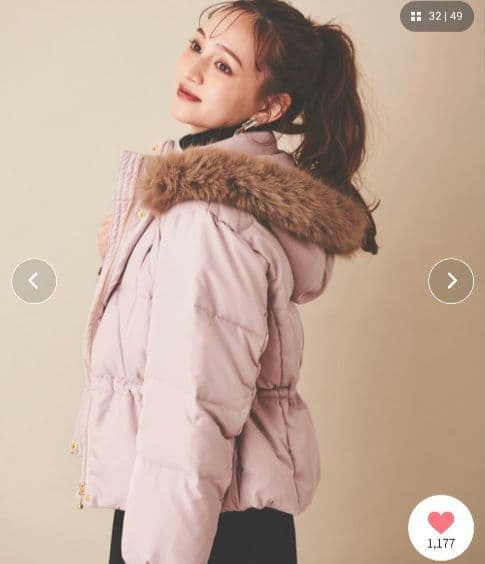 31 Sons de modeフードファー付ショートダウン ピンク - メルカリ