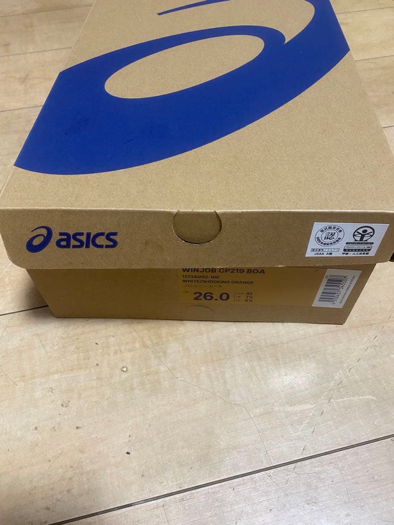 asics スニーカー 26.0 ホワイト/オレンジ