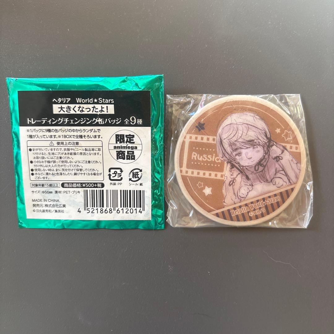 ロシア　ヘタリア　缶バッジ ロシア 缶バッジ ヘタリア World Stars WEBくじ 雨の日 セット まとめ