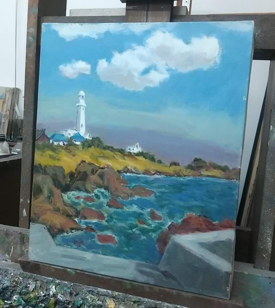 F8「雲流れる房州白浜」 絵画 油絵 油彩画 風景画 アート - メルカリ