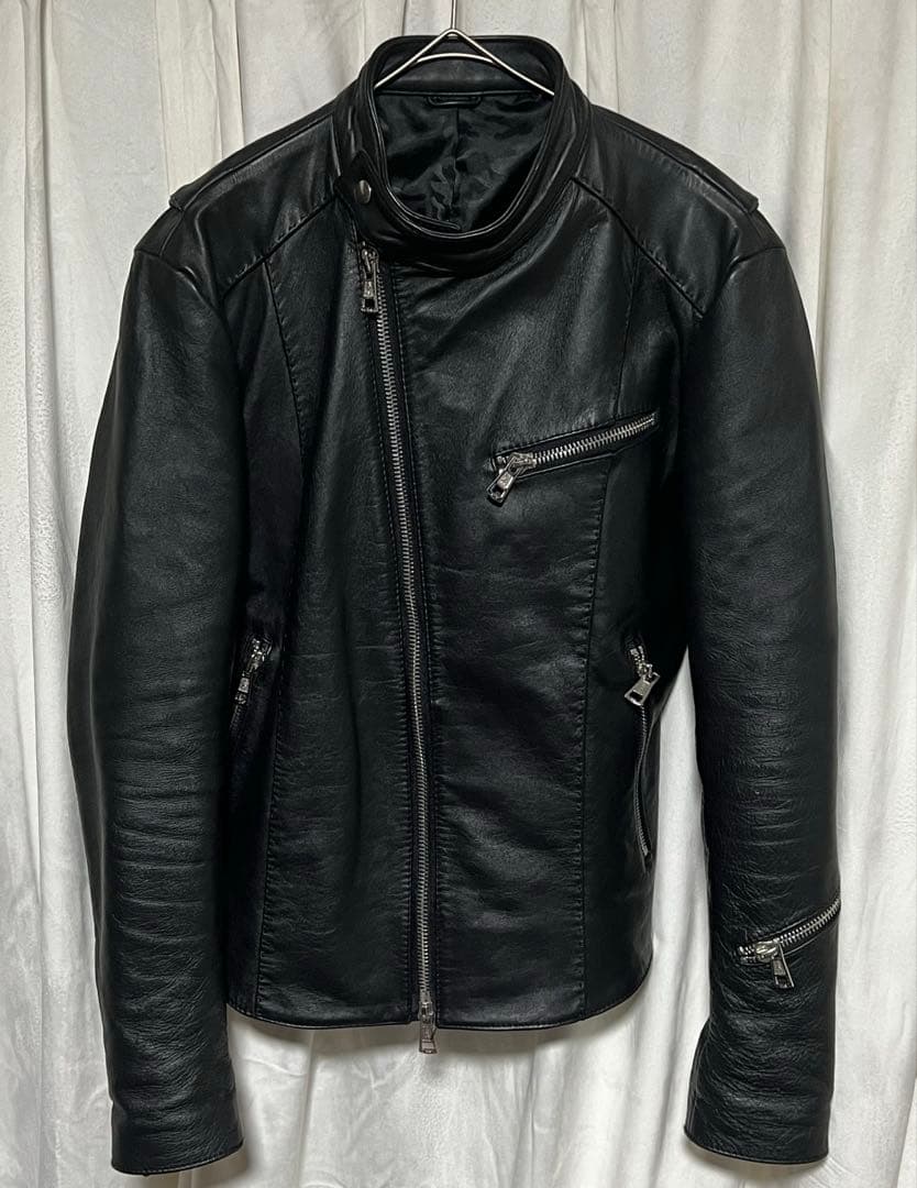 AKM レザージャケット　馬革　ホースレザー　ブラック　黒　Lサイズ　エカム