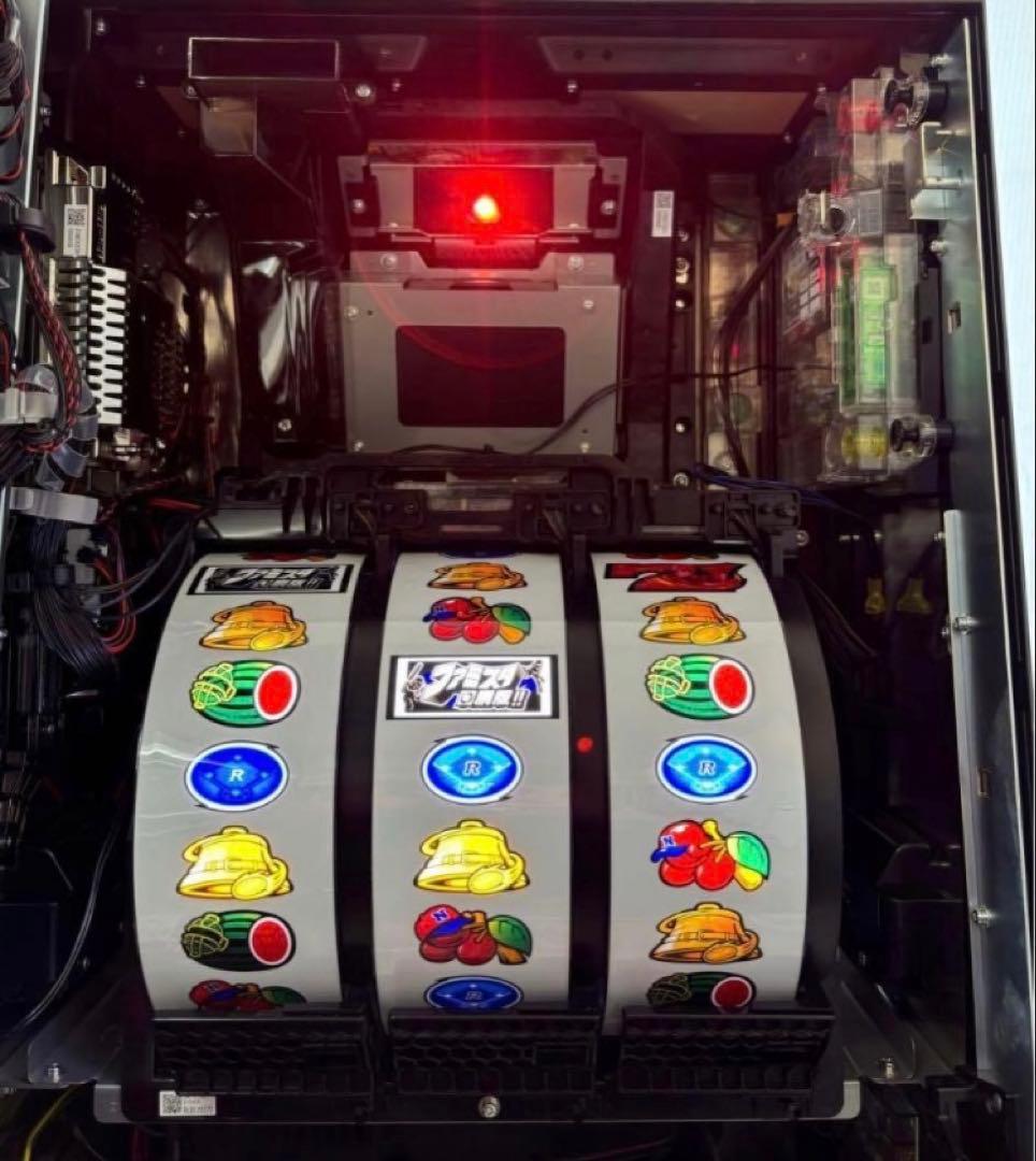 パチスロ実機【ファミスタ 回胴版】コイン不要機付 無段階ボリューム付