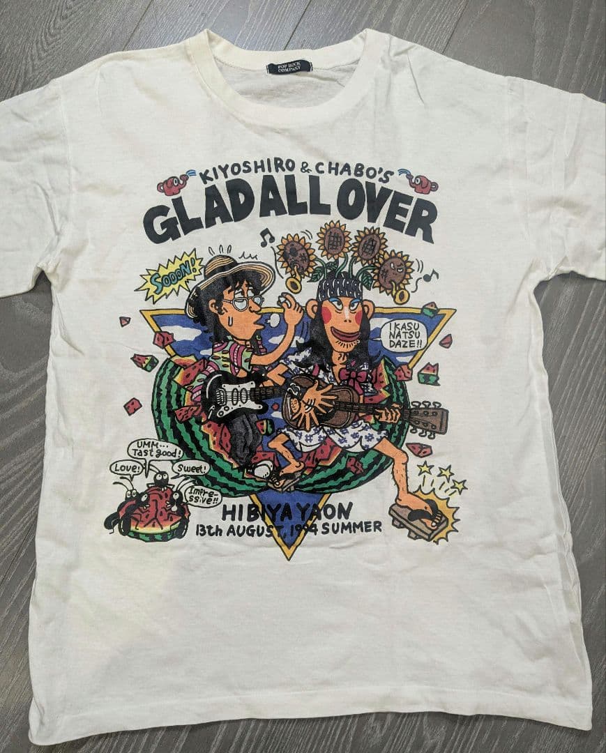 【M】相当忌野清志郎＆チャボ GLAD ALL OVER 半袖T タイマーズ