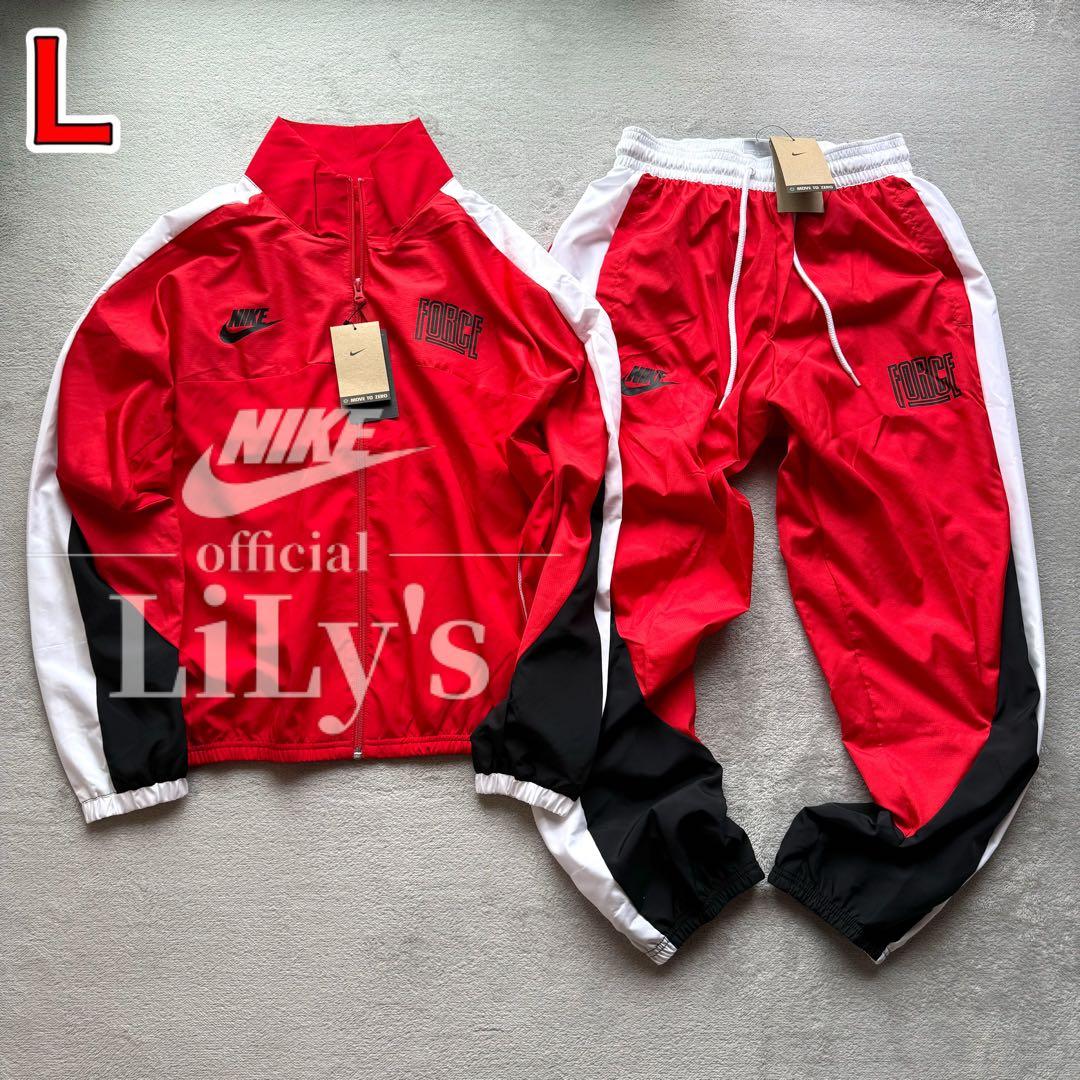 11新品NIKE上下セットアップ Lサイズ ナイロン 送料込み ナイキ 赤