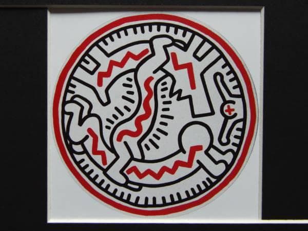 Keith Haring、No.83、希少画集画、新品額装付、状態良好