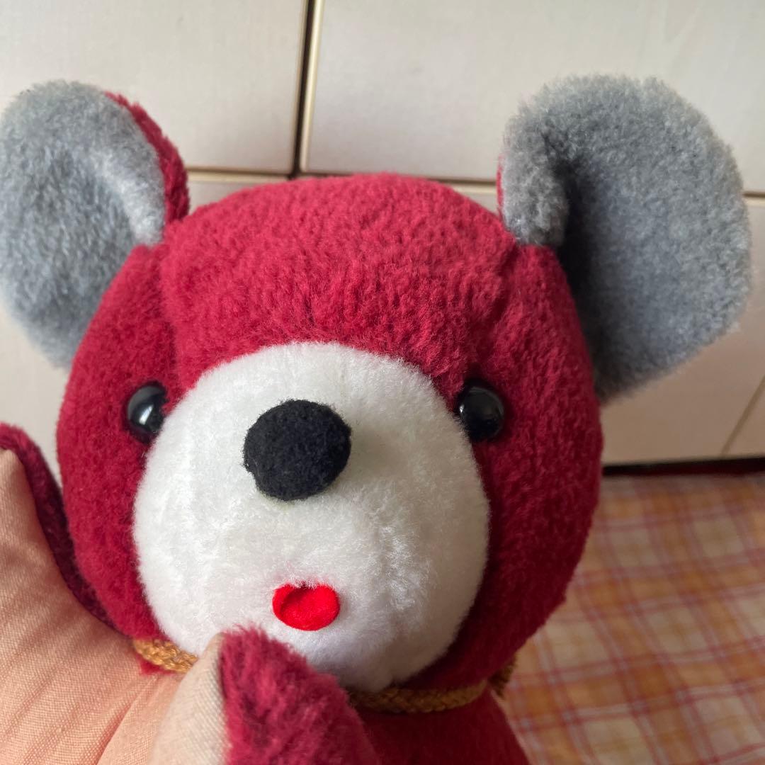 くま ベロ出し 昭和レトロ 当時物 昭和 ぬいぐるみ 舌 ベロ 寝そべり